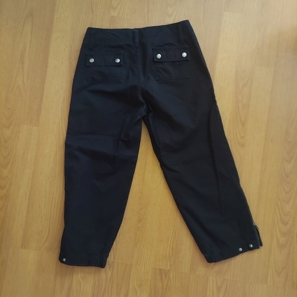 Y2K Vintage GAP black utility capri pants 100% cotton Sz 2 - Picture 9 of 9